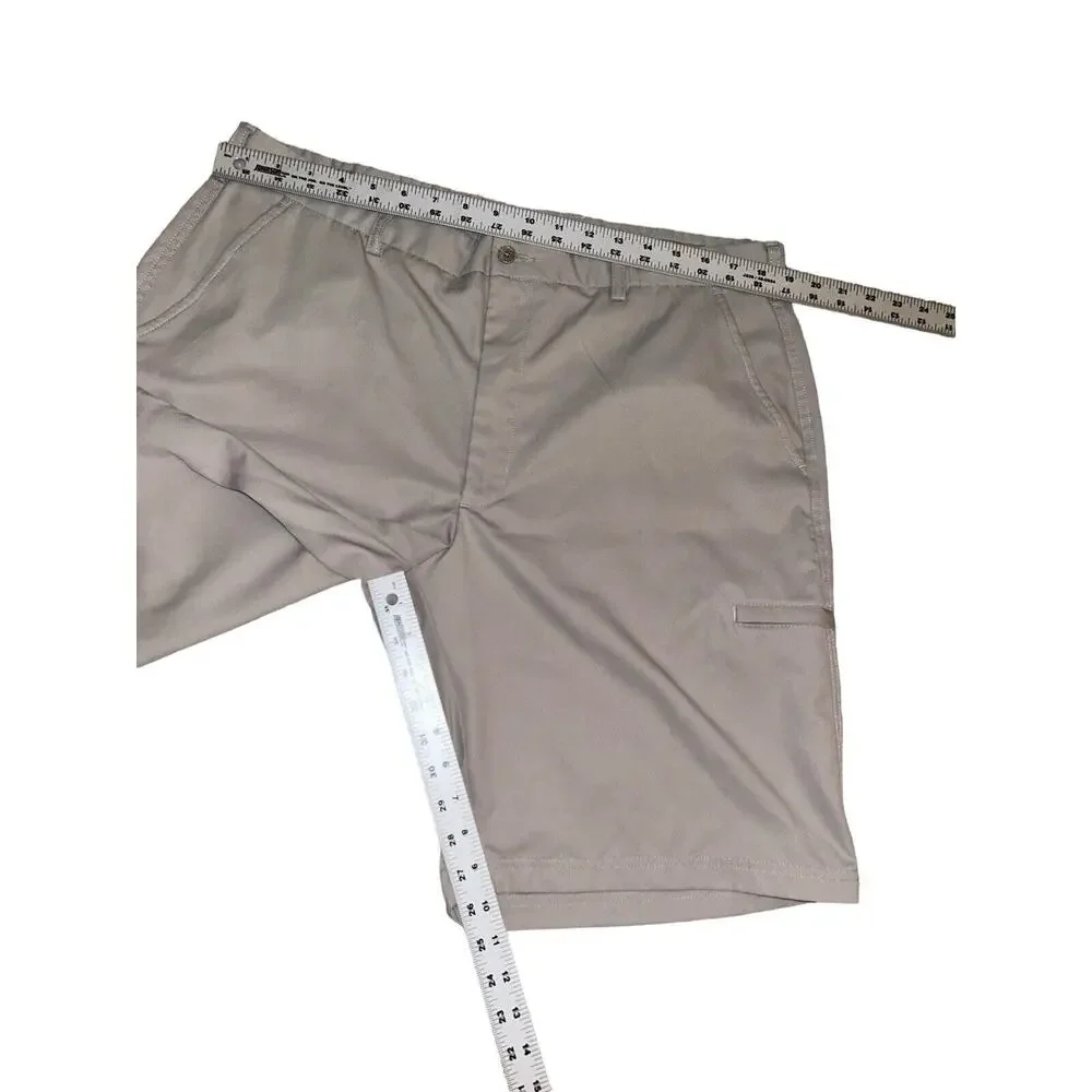 Pebble Beach Shorts Mens 38 Performance Light Gray Golf Flat Front Tech‎ Pocket